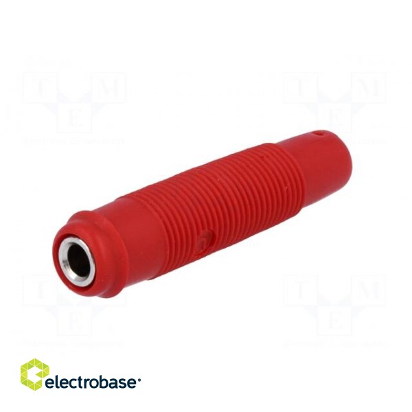 Socket | 4mm banana | 16A | 60VDC | red | nickel plated | on cable | 3mΩ paveikslėlis 2