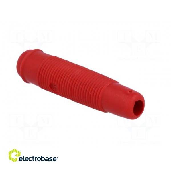 Socket | 4mm banana | 16A | 60VDC | red | nickel plated | on cable | 3mΩ image 4