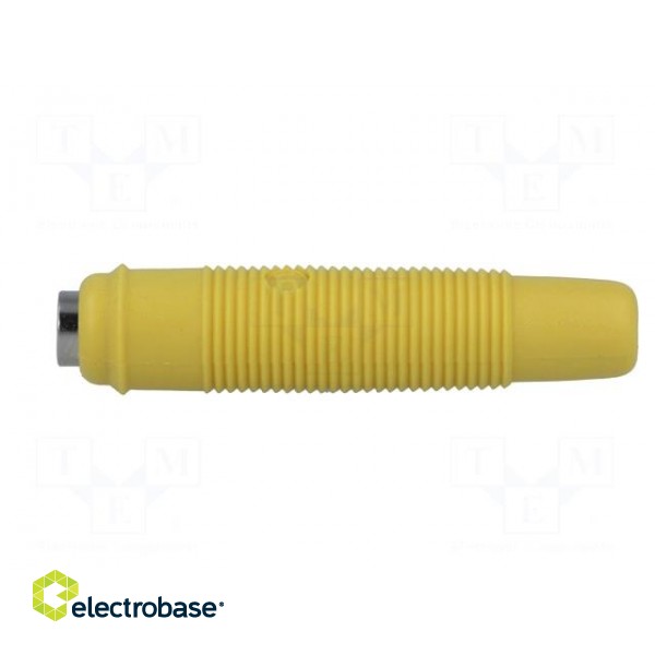 Socket | 4mm banana | 16A | 60VDC | yellow | nickel plated | on cable paveikslėlis 3