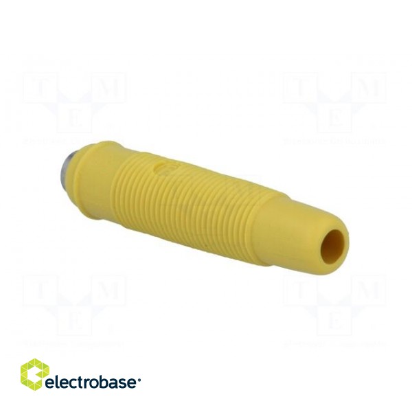 Socket | 4mm banana | 16A | 60VDC | yellow | nickel plated | on cable image 4