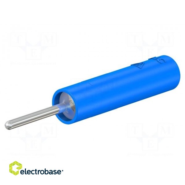 Socket | 4mm banana | 20A | blue | nickel plated | crimped,screw type