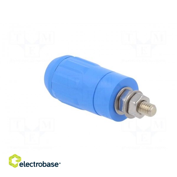 Socket | 4mm banana | 20A | blue | screw | insulated image 4
