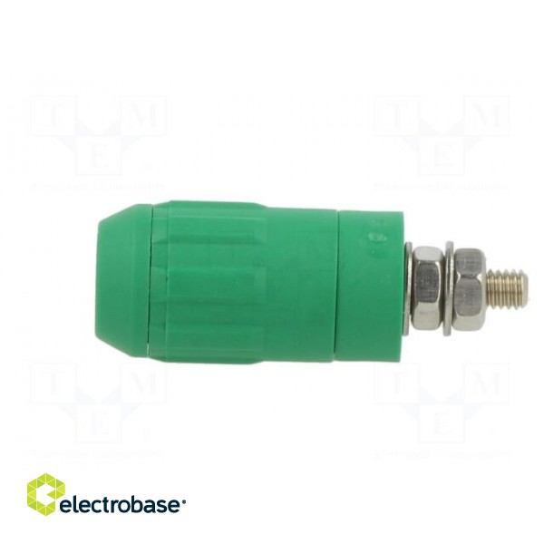 Socket | 4mm banana | 20A | green | screw | insulated фото 3