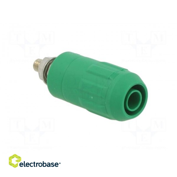 Socket | 4mm banana | 20A | green | screw | insulated image 8