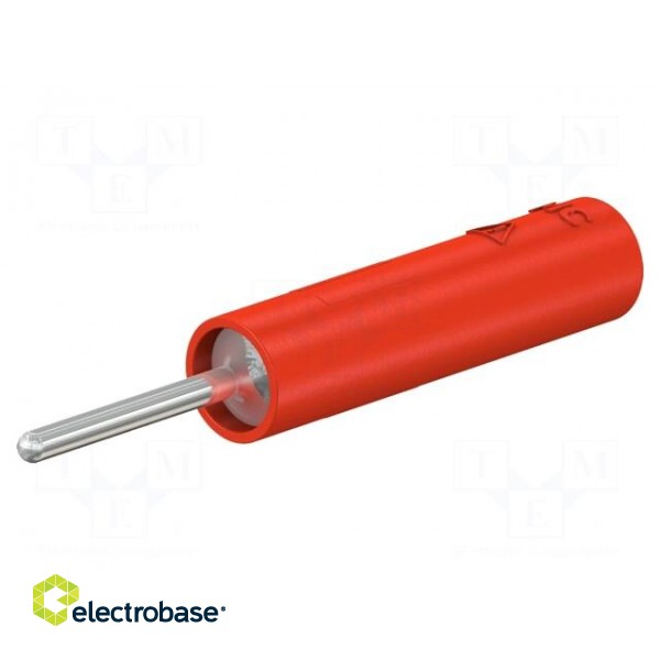 Socket | 4mm banana | 20A | red | nickel plated | crimped,screw type