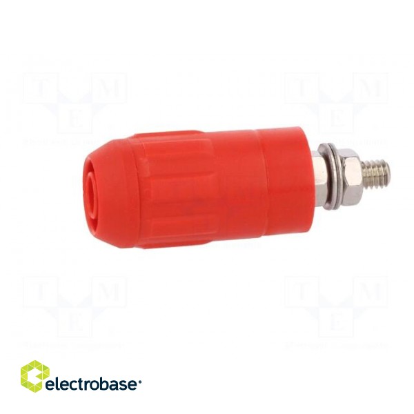 Socket | 4mm banana | 20A | red | screw | insulated image 3