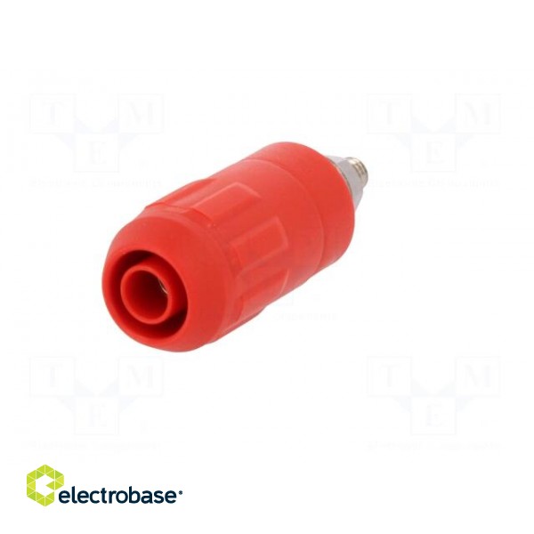 Socket | 4mm banana | 20A | red | screw | insulated image 2