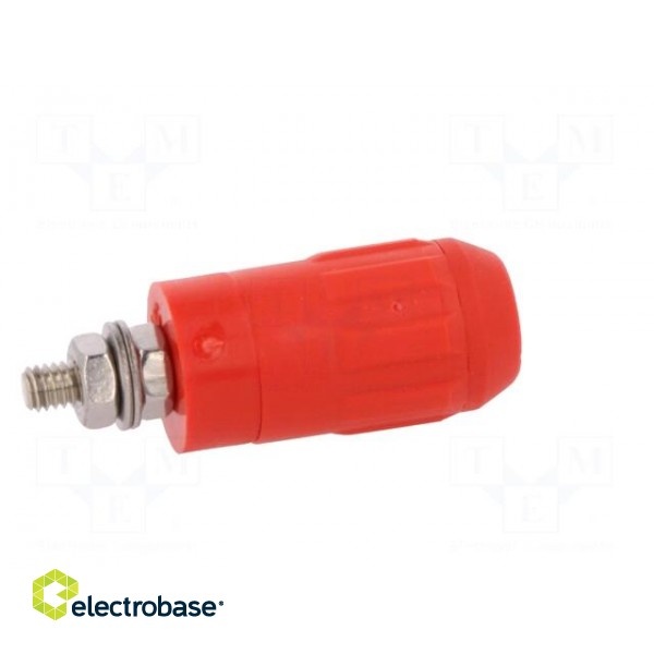 Socket | 4mm banana | 20A | red | screw | insulated image 7