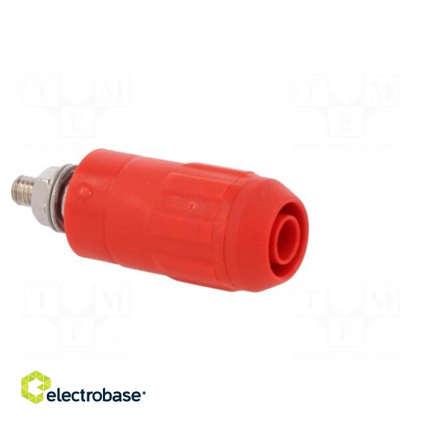 Socket | 4mm banana | 20A | red | screw | insulated image 8