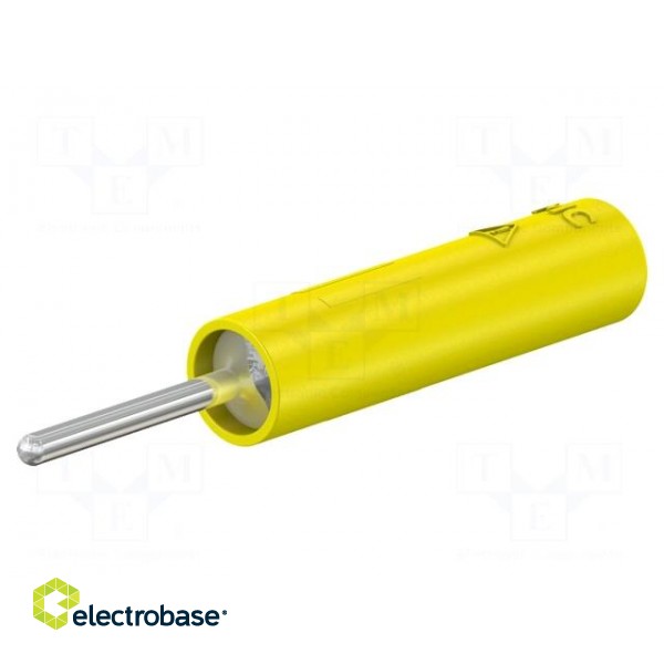 Socket | 4mm banana | 20A | yellow | nickel plated | insulated | 37.8mm