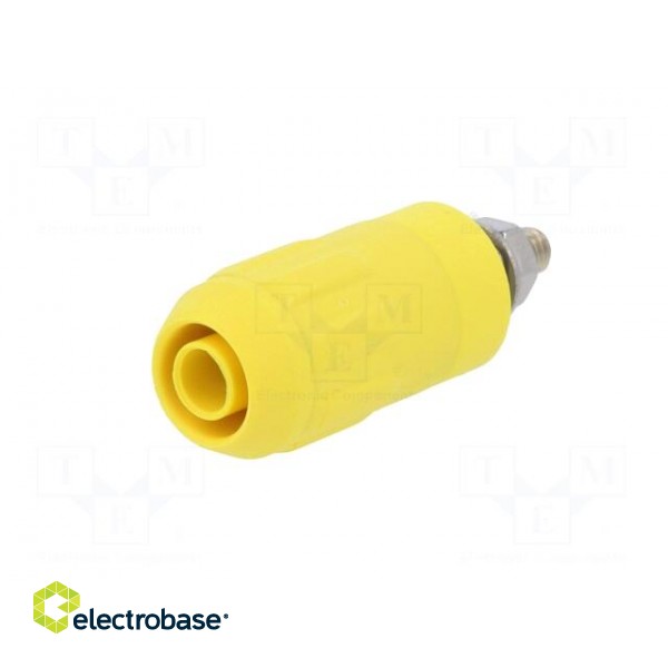 Socket | 4mm banana | 20A | yellow | screw | insulated image 2