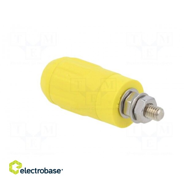 Socket | 4mm banana | 20A | yellow | screw | insulated image 4