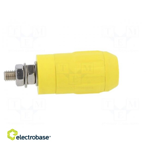 Socket | 4mm banana | 20A | yellow | screw | insulated image 7