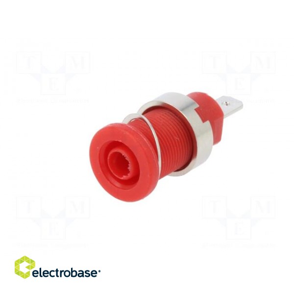 Socket | 4mm banana | 24A | 1000VDC | 24.5mm | red | nickel plated image 2