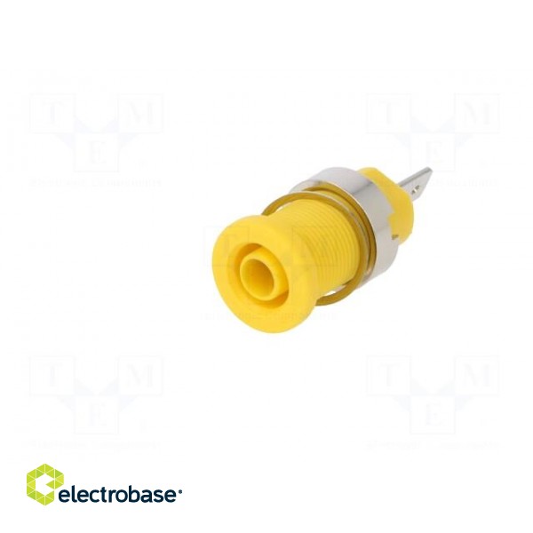 Socket | 4mm banana | 24A | 1000VDC | 24.5mm | yellow | nickel plated image 2