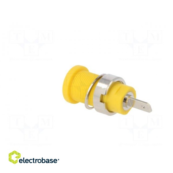 Socket | 4mm banana | 24A | 1000VDC | 24.5mm | yellow | nickel plated image 4