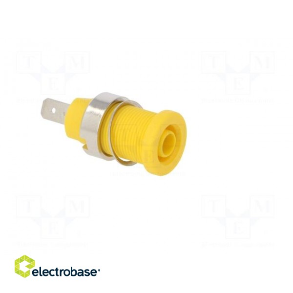 Socket | 4mm banana | 24A | 1000VDC | 24.5mm | yellow | nickel plated image 8
