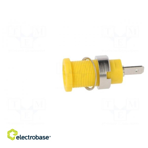 Socket | 4mm banana | 24A | 1000VDC | 24.5mm | yellow | nickel plated image 3