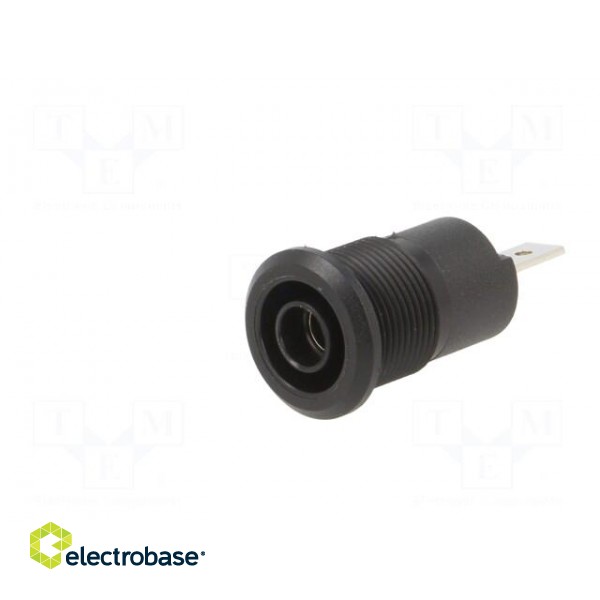 Socket | 4mm banana | 24A | 1kV | black | nickel plated | on panel,screw image 2