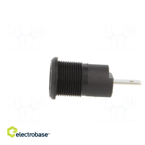 Socket | 4mm banana | 24A | 1kV | black | nickel plated | on panel,screw image 3