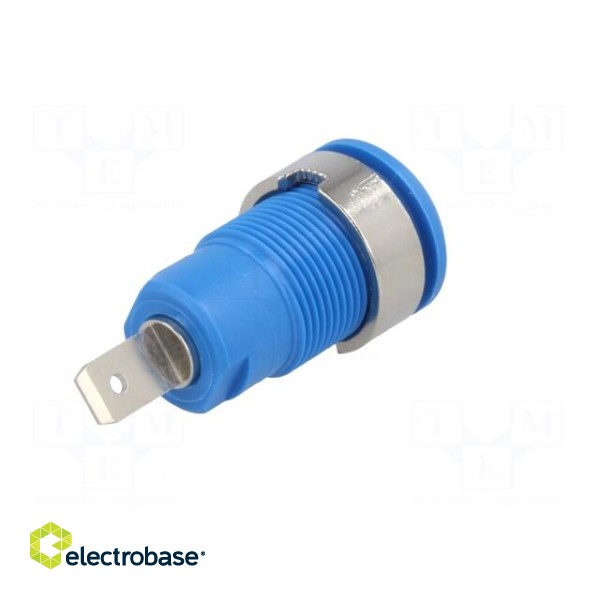 Socket | 4mm banana | 24A | 1kV | Cutout: Ø12.2mm | blue | nickel plated image 6