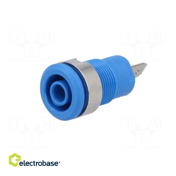 Socket | 4mm banana | 24A | 1kV | Cutout: Ø12.2mm | blue | nickel plated image 2