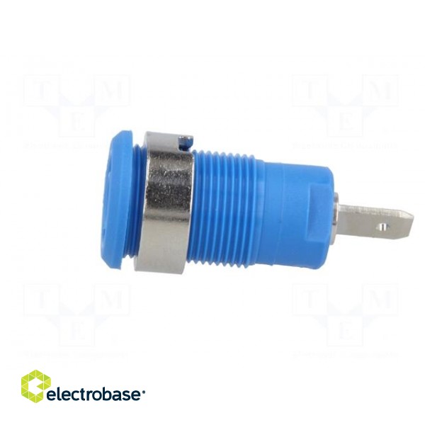 Socket | 4mm banana | 24A | 1kV | Cutout: Ø12.2mm | blue | nickel plated фото 3