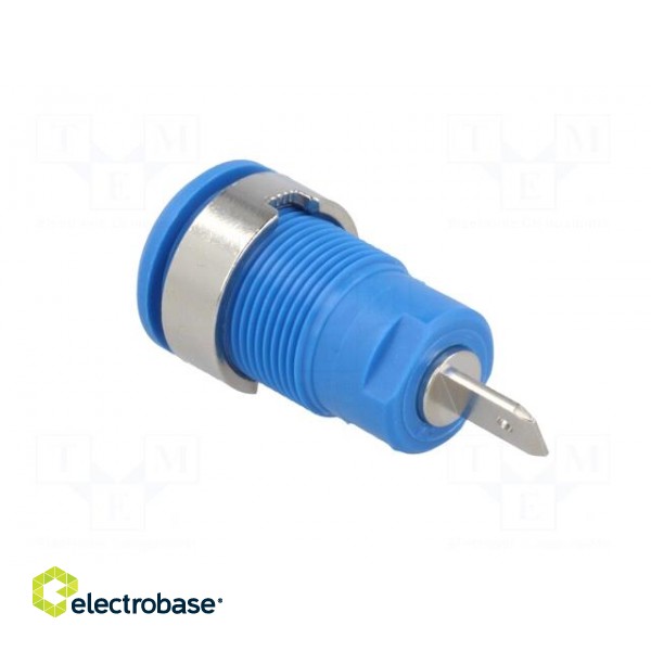 Socket | 4mm banana | 24A | 1kV | Cutout: Ø12.2mm | blue | nickel plated image 4