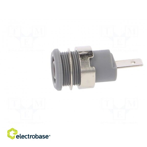 Socket | 4mm banana | 24A | 1kV | Cutout: Ø12.2mm | grey | nickel plated image 3