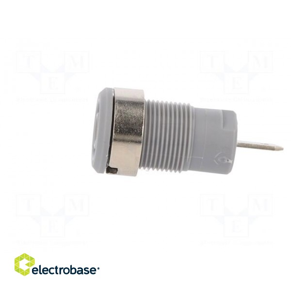 Socket | 4mm banana | 24A | 1kV | Cutout: Ø12.2mm | grey | nickel plated image 3