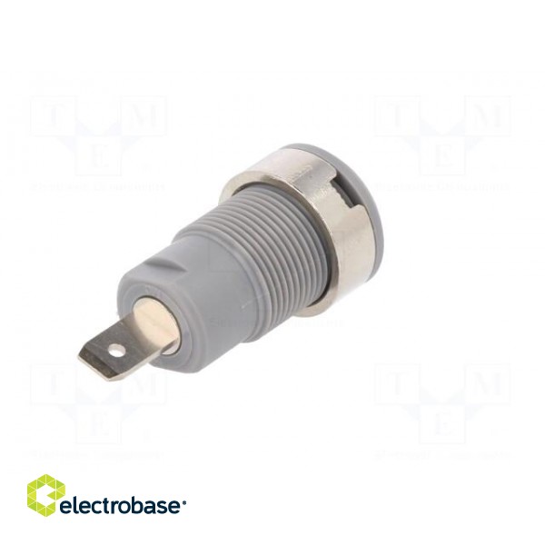 Socket | 4mm banana | 24A | 1kV | Cutout: Ø12.2mm | grey | nickel plated image 6