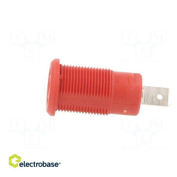 Socket | 4mm banana | 24A | 1kV | Cutout: Ø12.2mm | red | nickel plated image 4