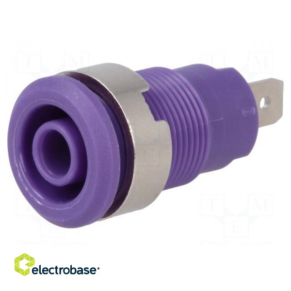 Socket | 4mm banana | 24A | 1kV | Cutout: Ø12.2mm | violet | screw фото 1