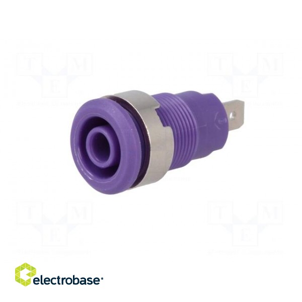 Socket | 4mm banana | 24A | 1kV | Cutout: Ø12.2mm | violet | screw фото 2