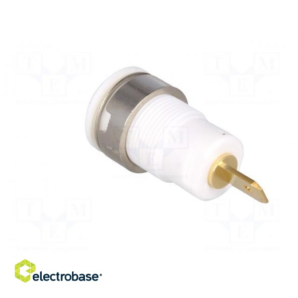 Socket | 4mm banana | 24A | 1kV | Cutout: Ø12.2mm | white | gold-plated image 4