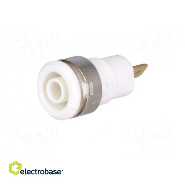 Socket | 4mm banana | 24A | 1kV | Cutout: Ø12.2mm | white | gold-plated image 2