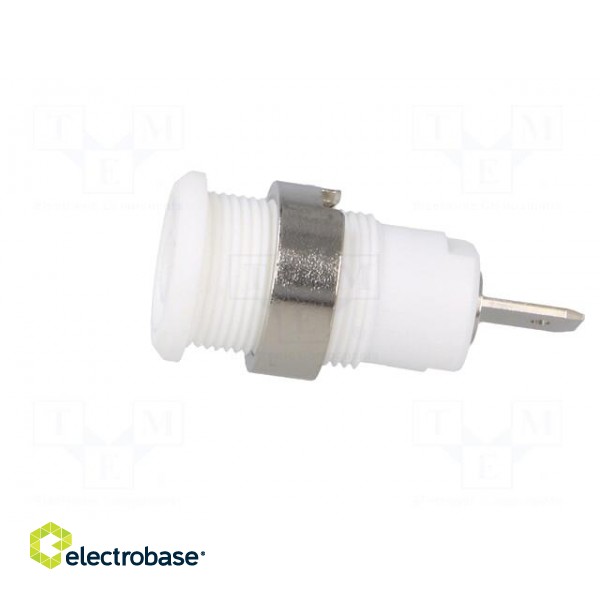 Socket | 4mm banana | 24A | 1kV | Cutout: Ø12.2mm | white | nickel plated image 3