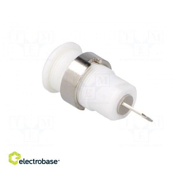 Socket | 4mm banana | 24A | 1kV | Cutout: Ø12.2mm | white | nickel plated image 4