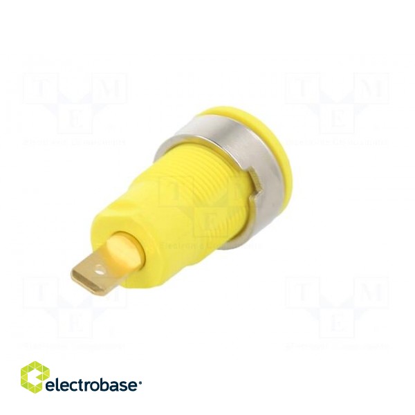 Socket | 4mm banana | 24A | 1kV | Cutout: Ø12.2mm | yellow-green | screw image 6