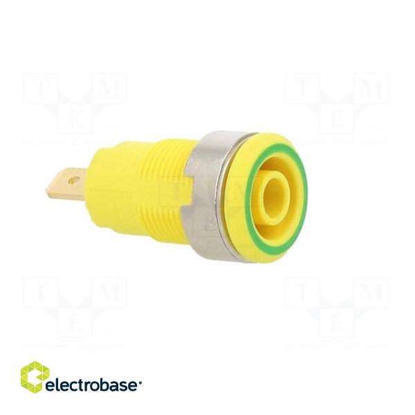Socket | 4mm banana | 24A | 1kV | Cutout: Ø12.2mm | yellow-green | screw image 8