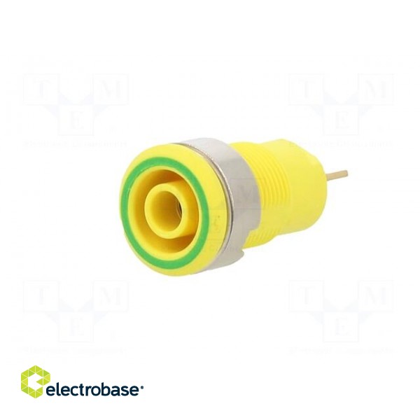 Socket | 4mm banana | 24A | 1kV | Cutout: Ø12.2mm | yellow-green | screw image 2