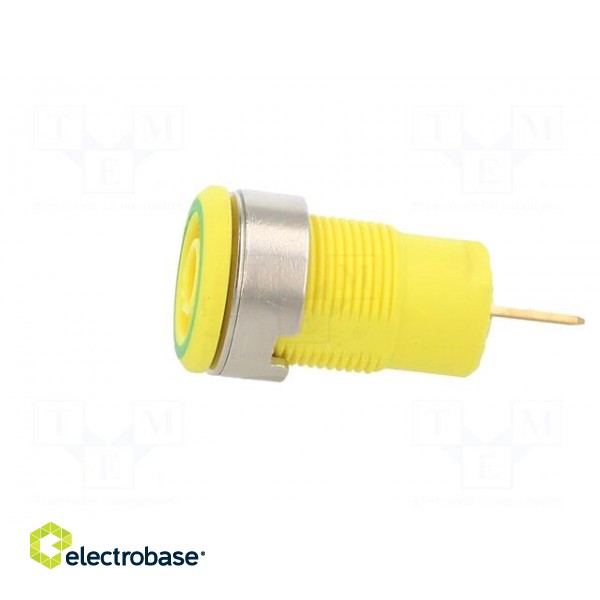Socket | 4mm banana | 24A | 1kV | Cutout: Ø12.2mm | yellow-green | screw image 3
