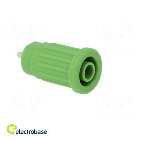 Socket | 4mm banana | 24A | 1kV | green | on panel,push-in | 28.1mm | 5mΩ image 8