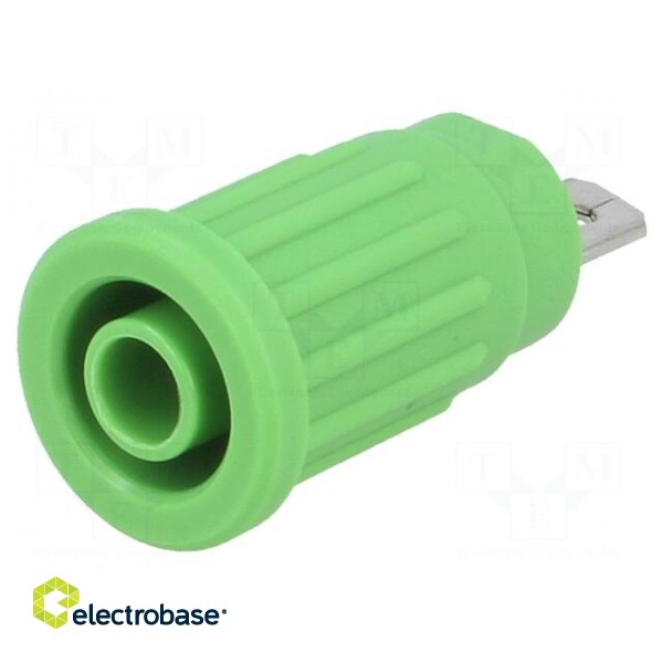 Socket | 4mm banana | 24A | 1kV | green | push-in | 33mm | -25÷80°C | 5mΩ image 1