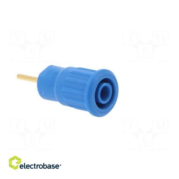 Socket | 4mm banana | 24A | 1kV | blue | gold-plated | on panel | 12.2mm фото 8