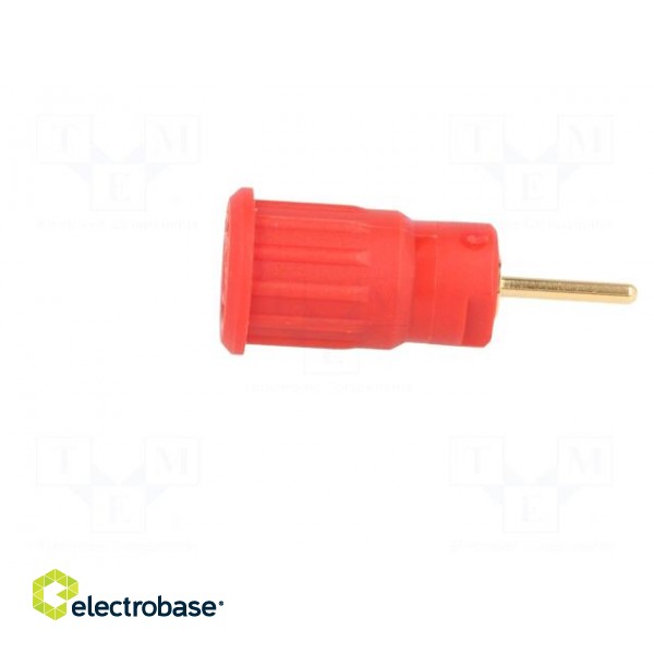 Socket | 4mm banana | 24A | 1kV | L: 35.5mm | red | gold-plated | on panel image 3