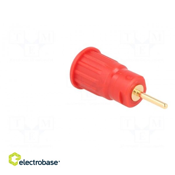 Socket | 4mm banana | 24A | 1kV | red | gold-plated | on panel | insulated фото 4