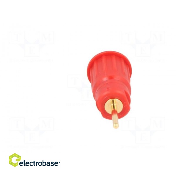 Socket | 4mm banana | 24A | 1kV | red | gold-plated | on panel | insulated фото 5