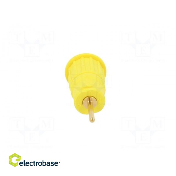 Socket | 4mm banana | 24A | 1kV | L: 35.5mm | yellow-green | gold-plated фото 5