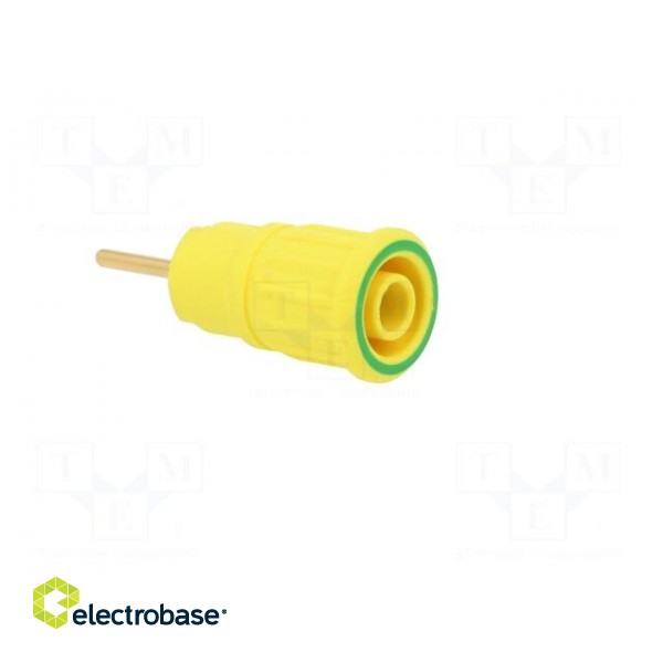 Socket | 4mm banana | 24A | 1kV | L: 35.5mm | yellow-green | gold-plated фото 8